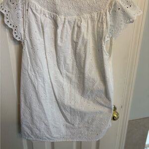 White Eyelet Off-Shoulder Top